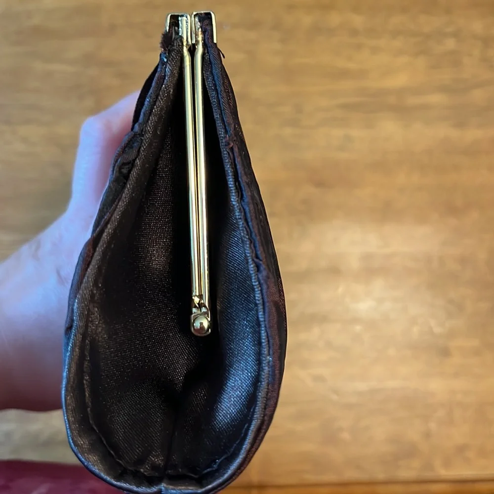 L’Oréal Professional Brown Satin Clutch With Gold Closure